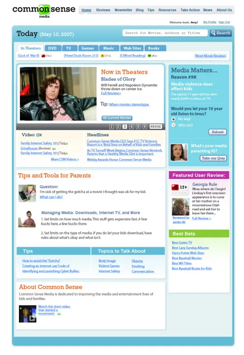 Common Sense Media Website 1