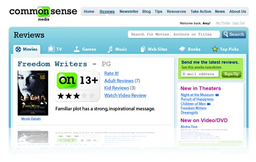Common Sense Media Website