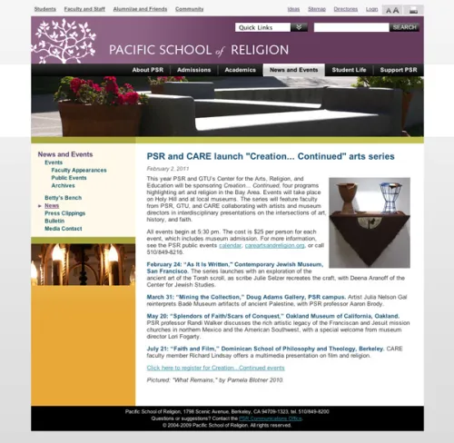 Pacific School of Religion Website 3
